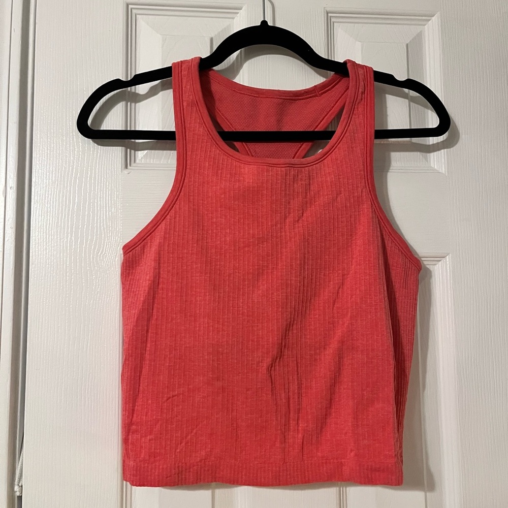 Lululemon Women's Coral Ribbed Tank Top